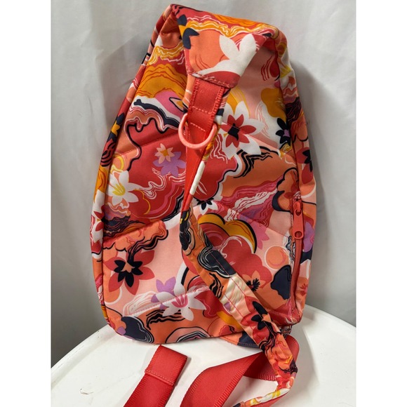 Vera Bradley Mini Sling Backpack Floral Psychedelic Red Orange with ID Case main image 8
